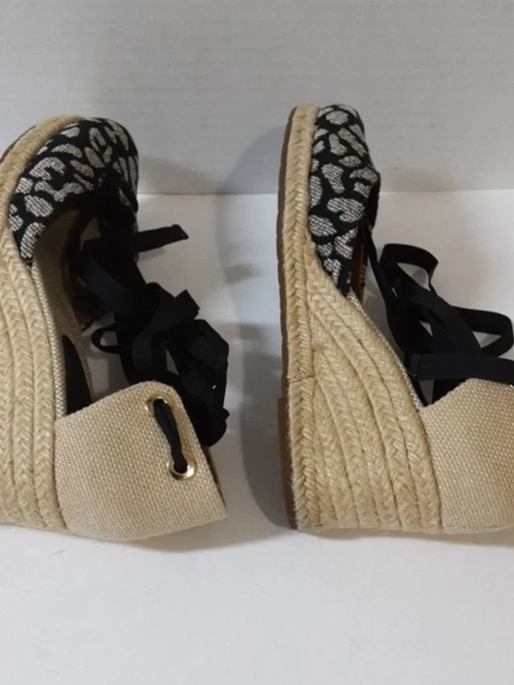 Santa Lolla women espadrille 6 animals printed metallic black boho vacation Y2K
